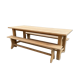 Table de ferme en chêne et ses 2 bancs