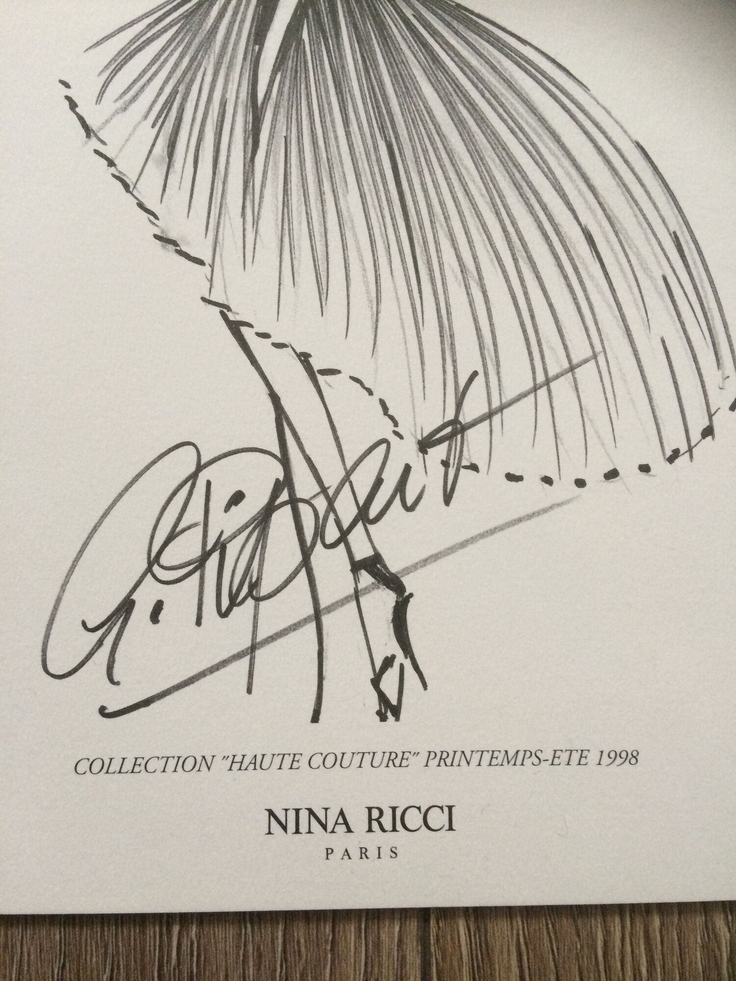Fashion illustration Nina Ricci of the 90s