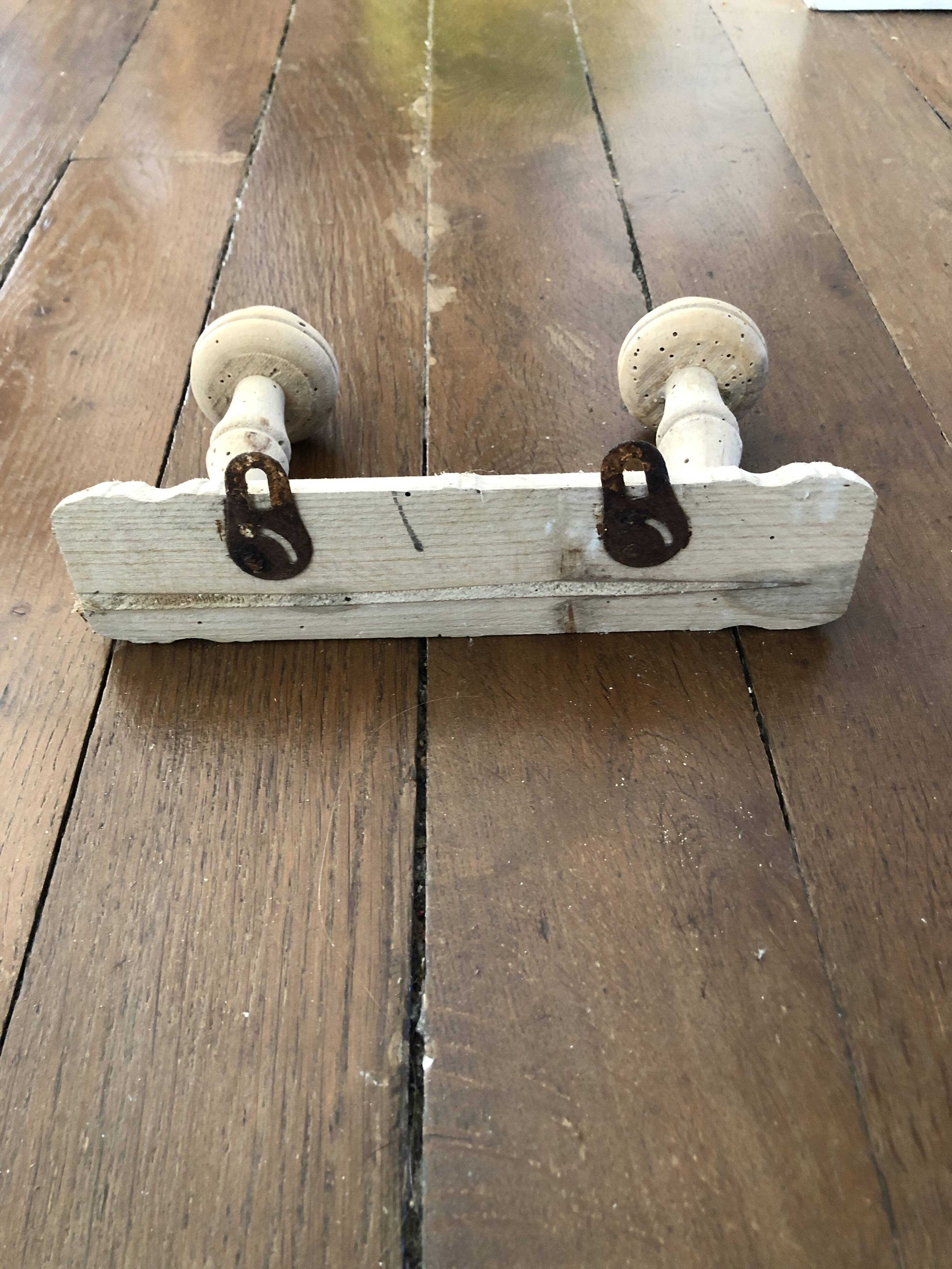 Wall-mounted coat rack, bare wood