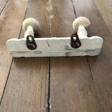 Wall-mounted coat rack, bare wood