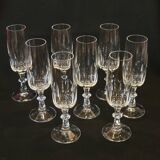 8 flûtes champagne en cristal taillé côtes plates