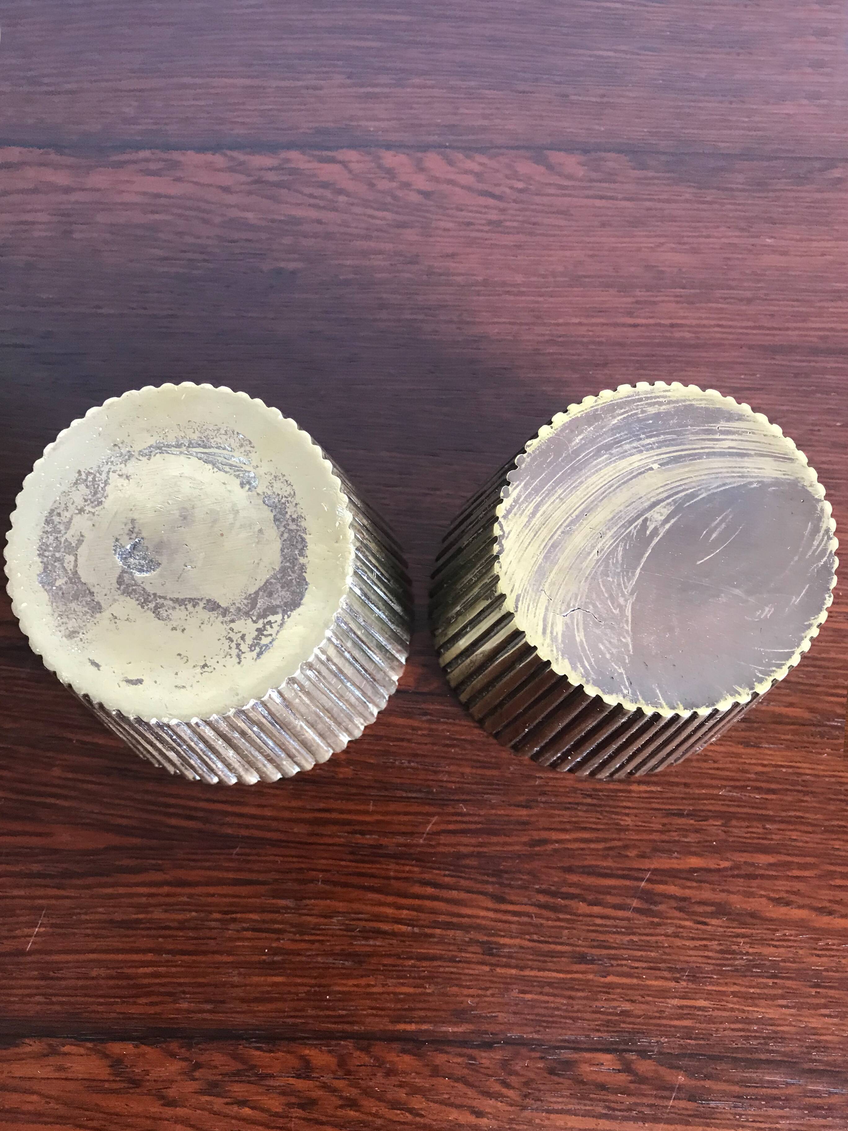 Scandinavian brass vases set, 1950s