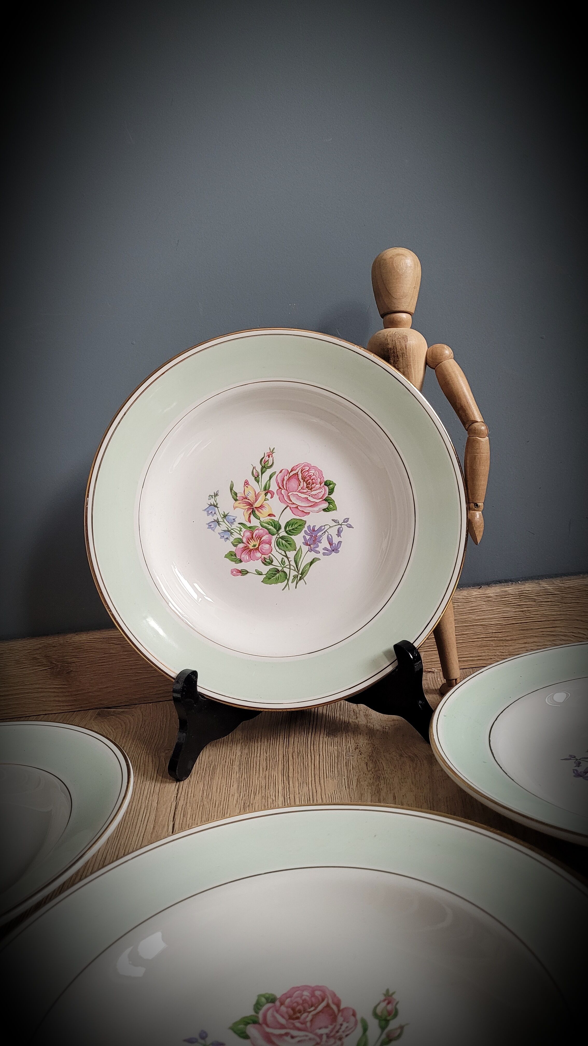 Set 6 plates Amandinoise fleuries