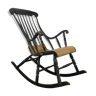 Swedish antique black painted rocking chair