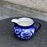 Milk jug with blue and gold peony pattern, made in England,