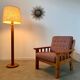 Old vintage Scandinavian design pine armchair from the 70s