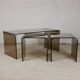 Nesting tables smoked glass by Gallotti & Radice