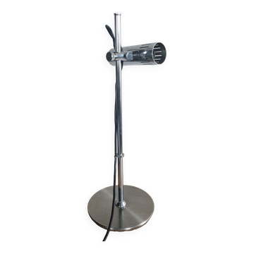 Desk lamp, design, chrome, adjustable, vintage, 70s.