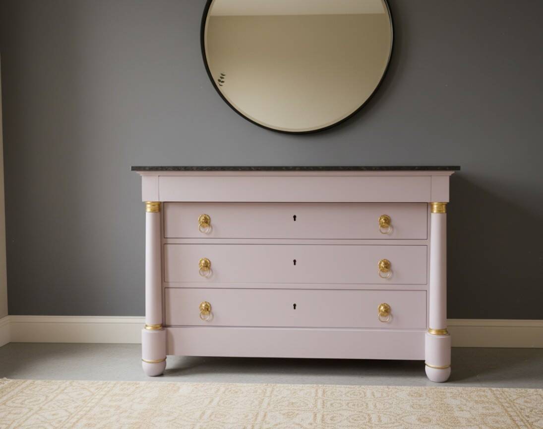 Empire style chest of drawers, 19th century, painted