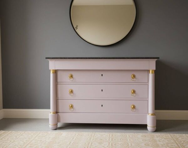 Commode de style empire, 19ème, peinte