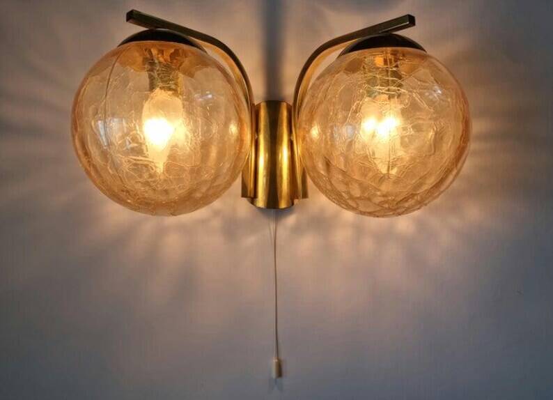 Midcentury Brass Wall Lamp, Germany, 1970s
