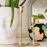 Duo of brass candlesticks