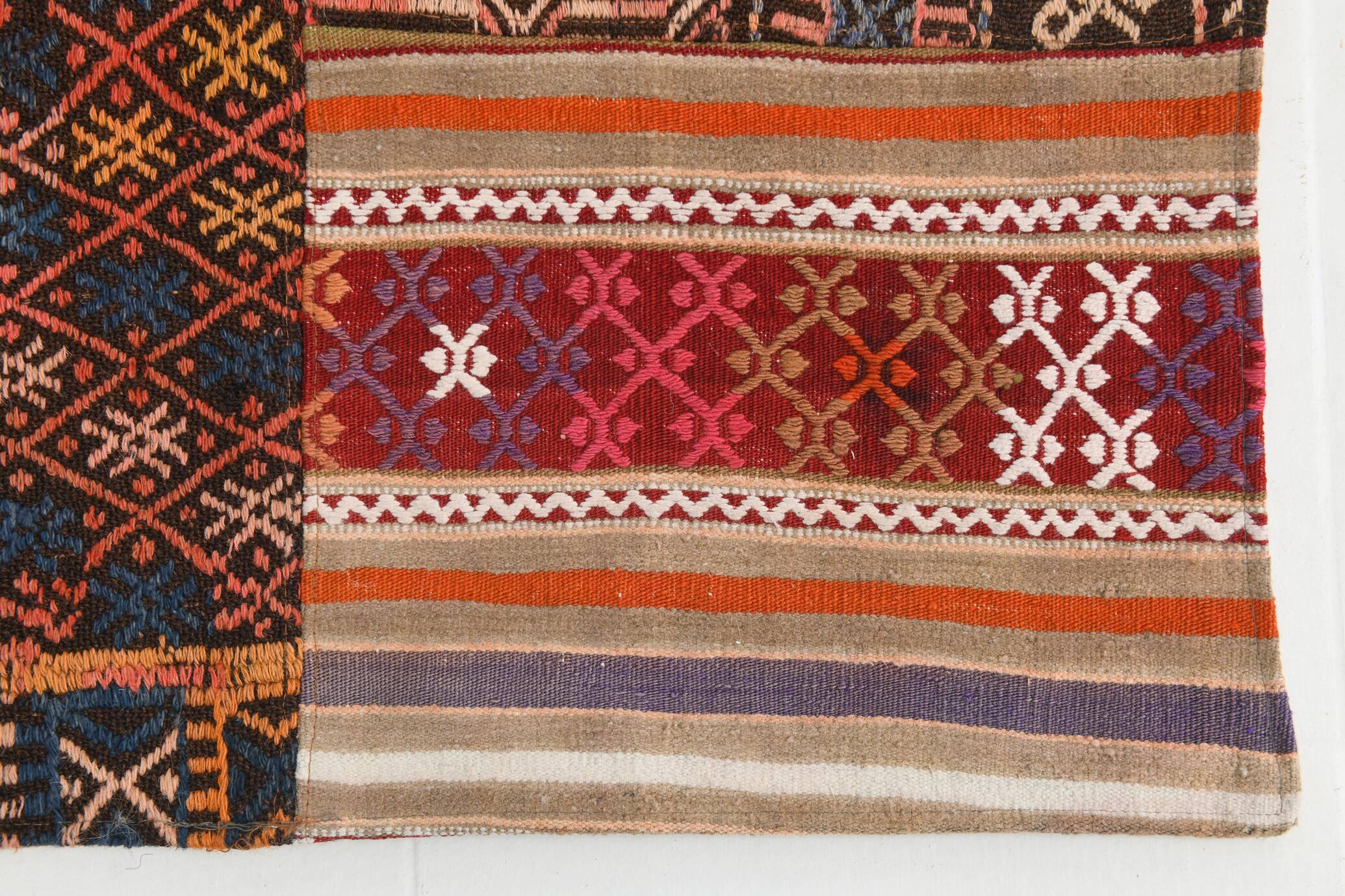 7x10 Multicolor Traditional Handmade Kilim Rug, 202x304Cm