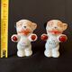 Salière ou poivrier bonzo porcelaine chien bouledogue sel poivre chiot japon art déco