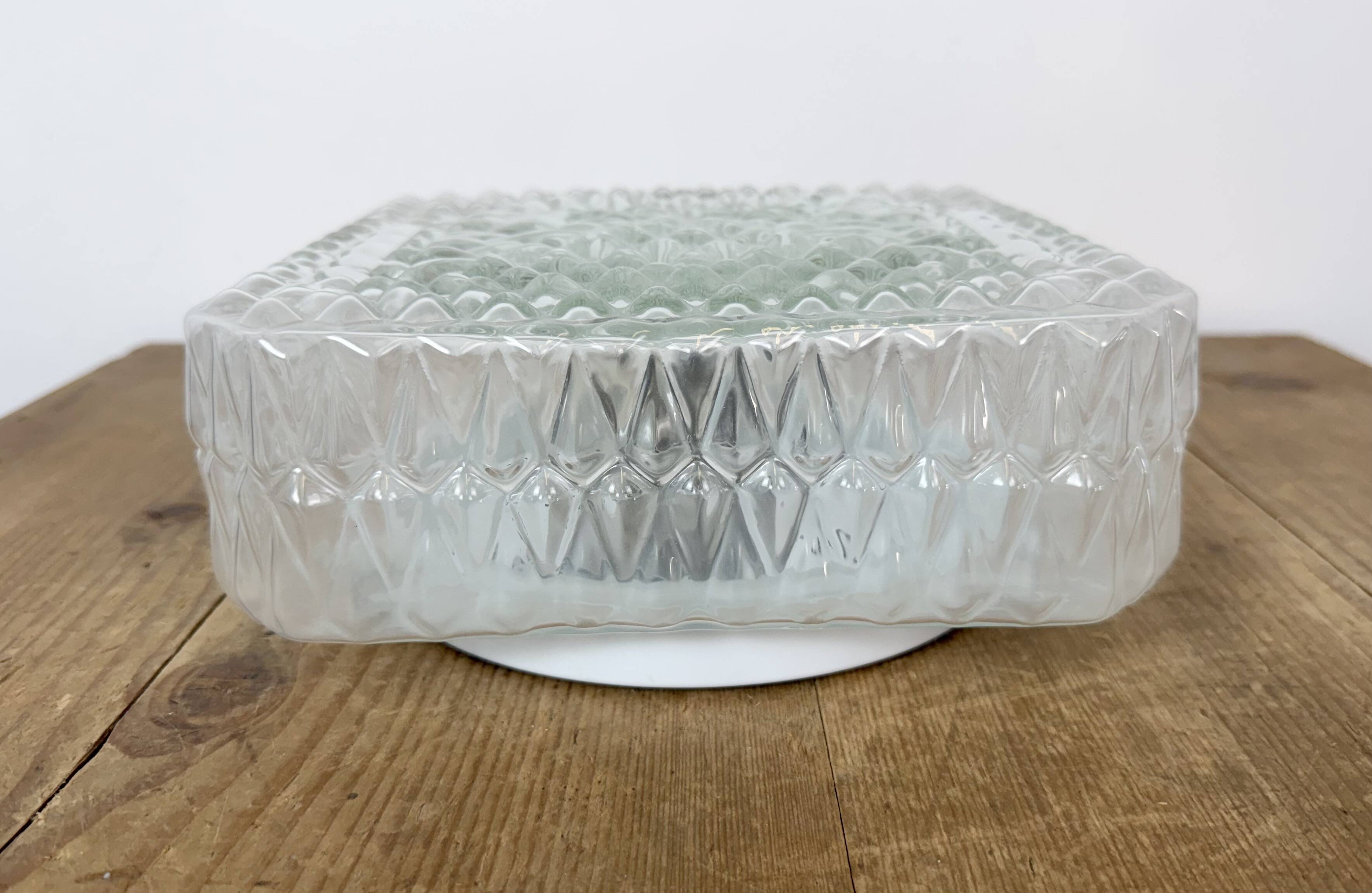 Vintage Glass Wall or Ceiling Light, 1970s