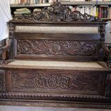 Banc coffre en bois sculpté XIX siècle