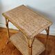 Rattan and cork side table