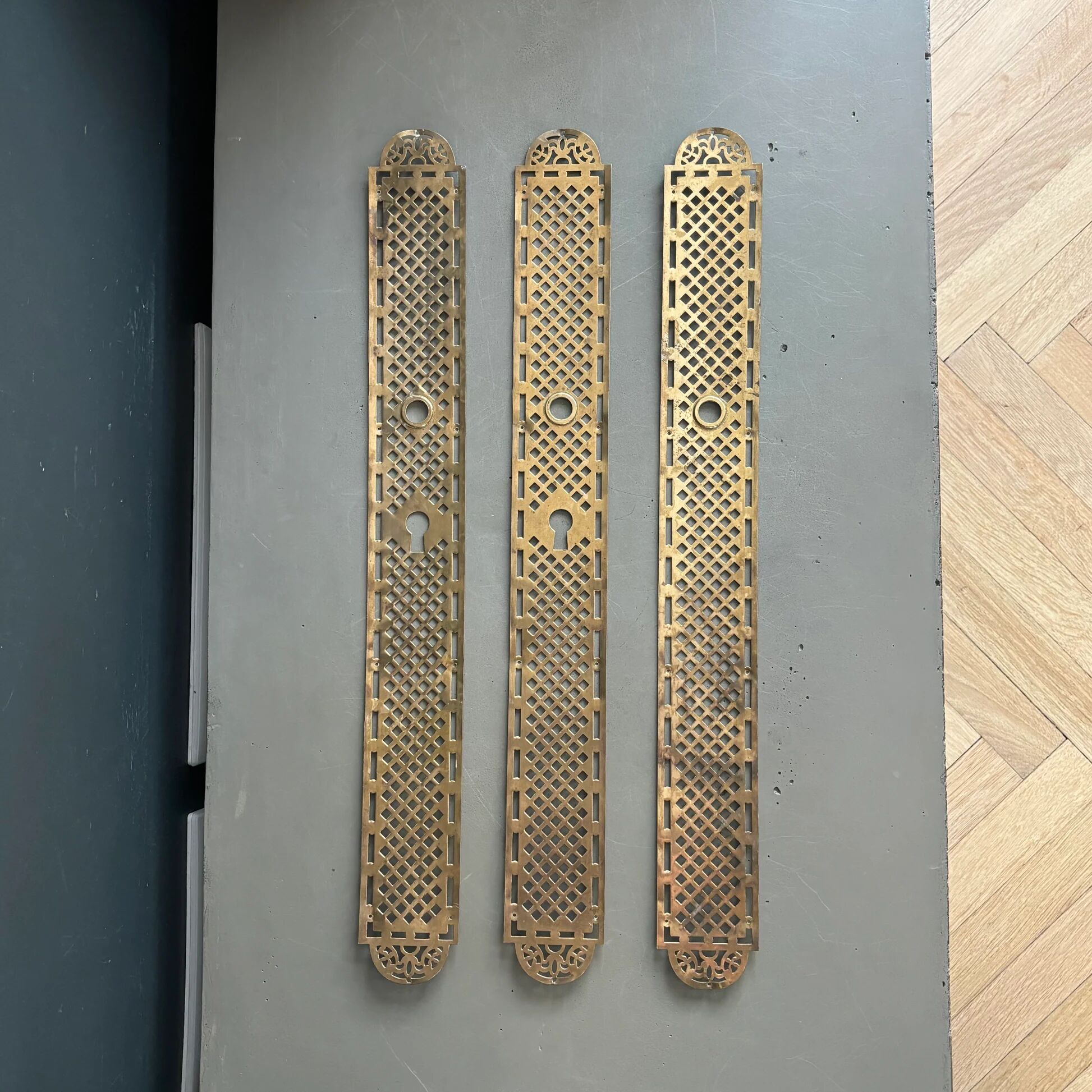 3 plaques de propreté anciennes - 52cm - Ref 1337