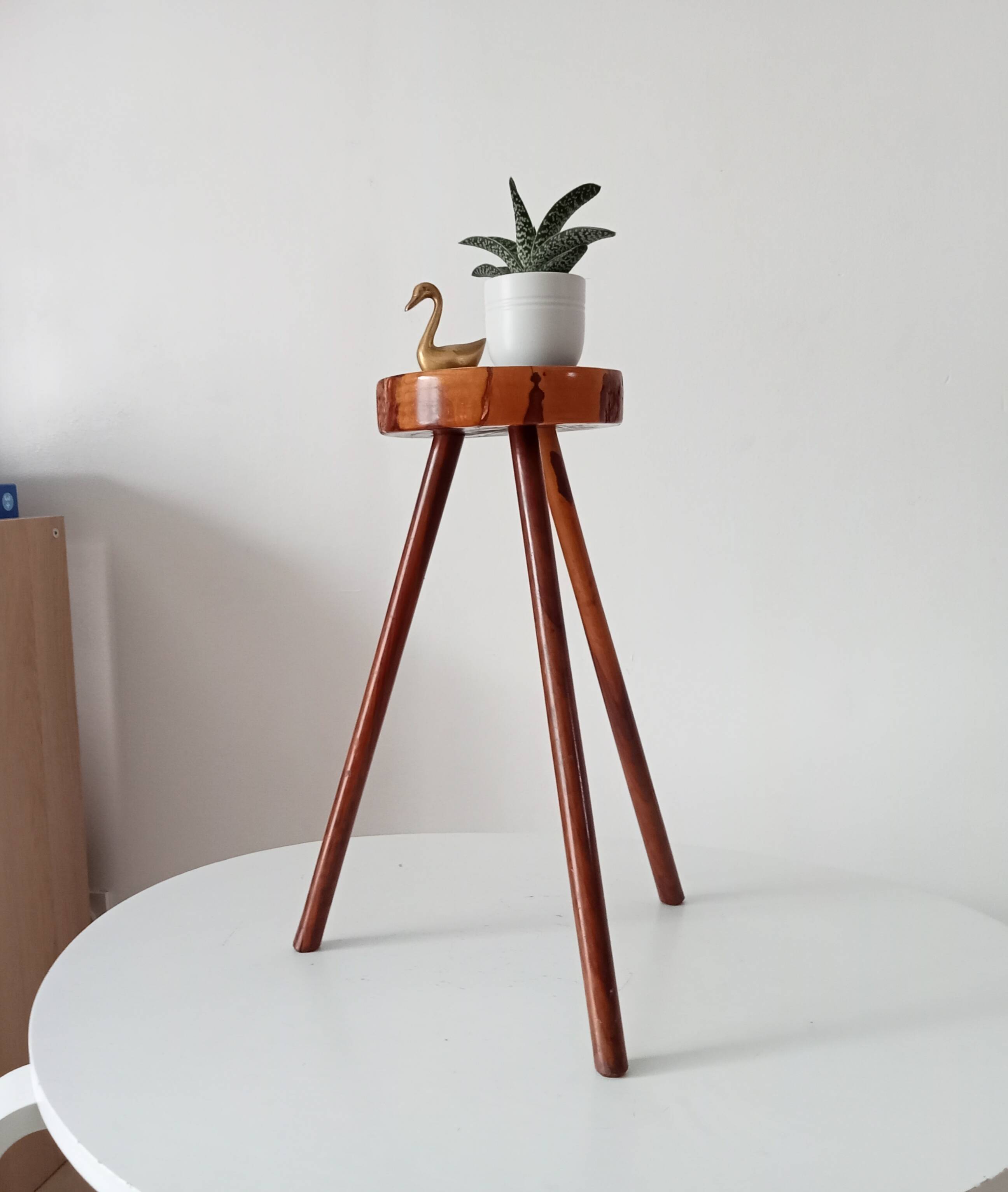 Brutalist tripod stool from the 1960s.