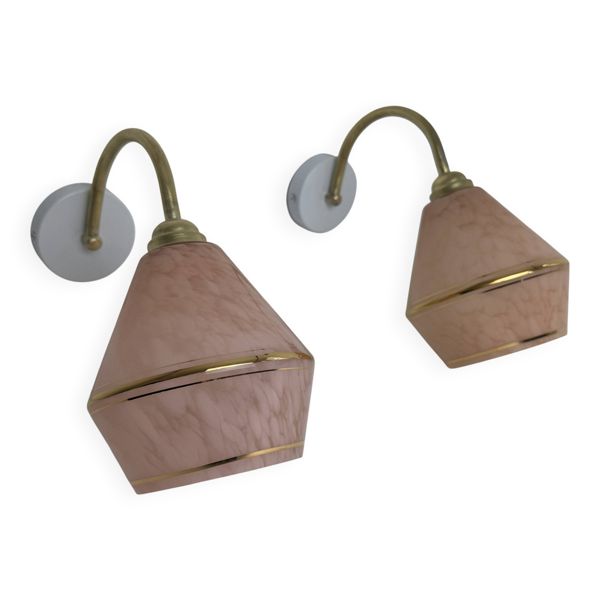 Paire d’appliques en verre de Clichy vintage