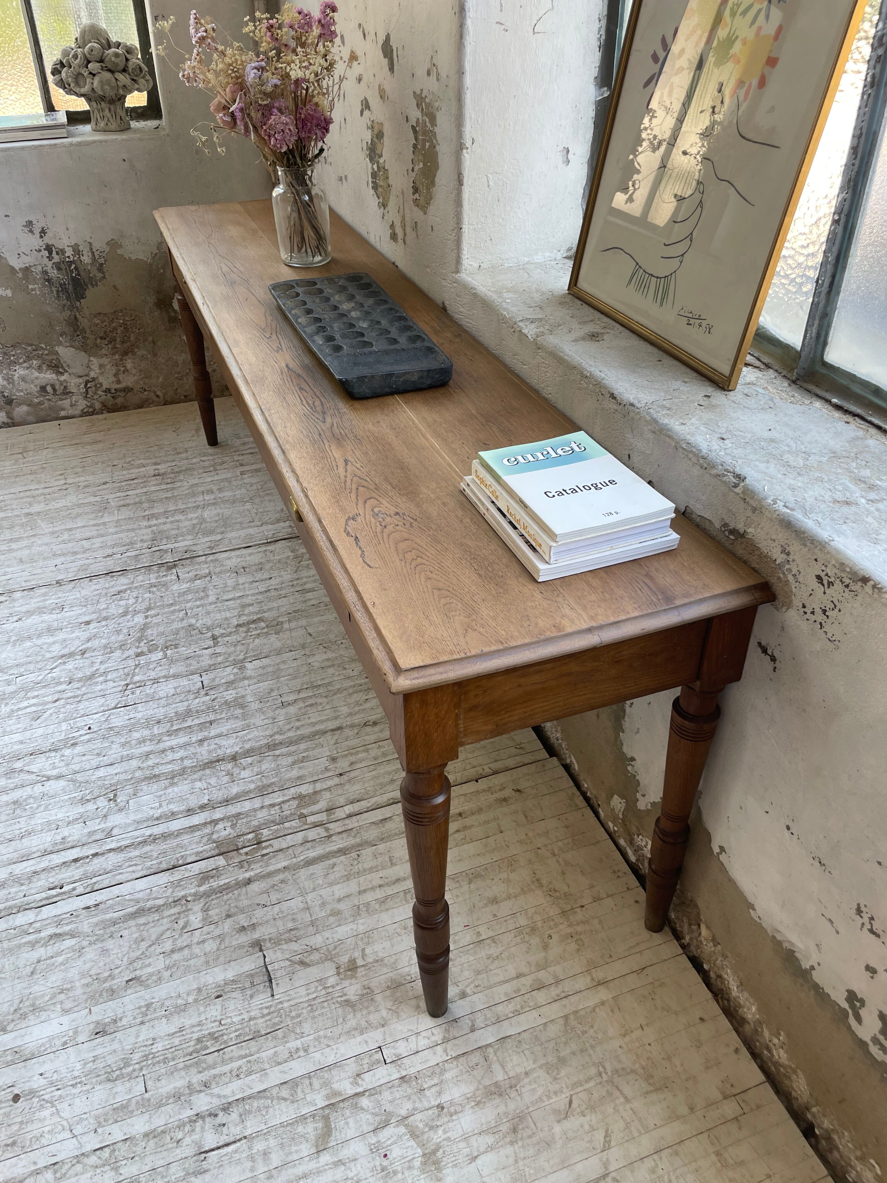 Oak table console