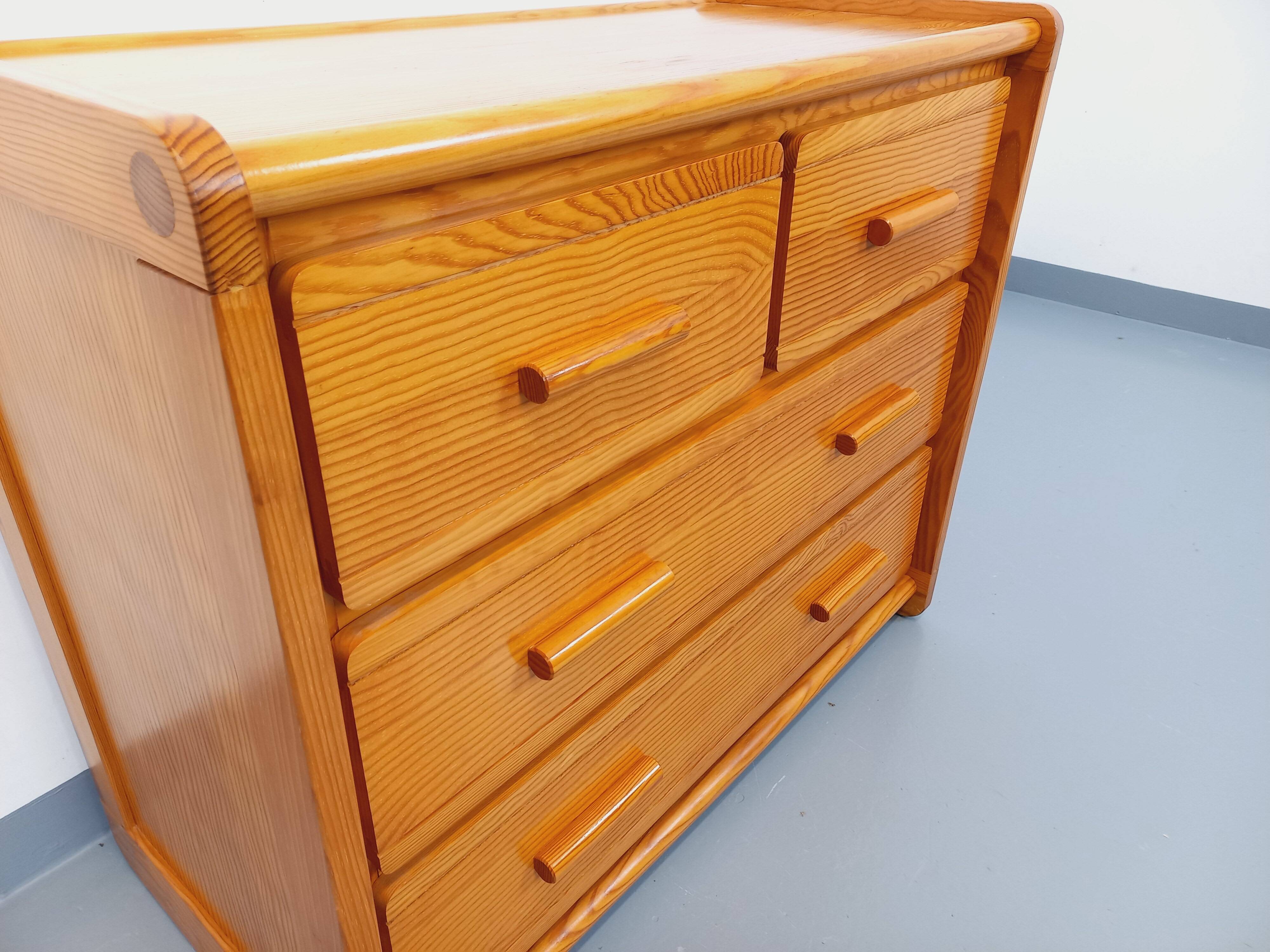 Commode en pin Gautier vintage des années 70 80