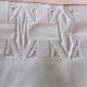 Old sheet cotton embroidery Richelieu white monograms MC 200 x 315 back 80 cm