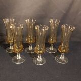 6 mini flûtes à champagne en verre soufflé