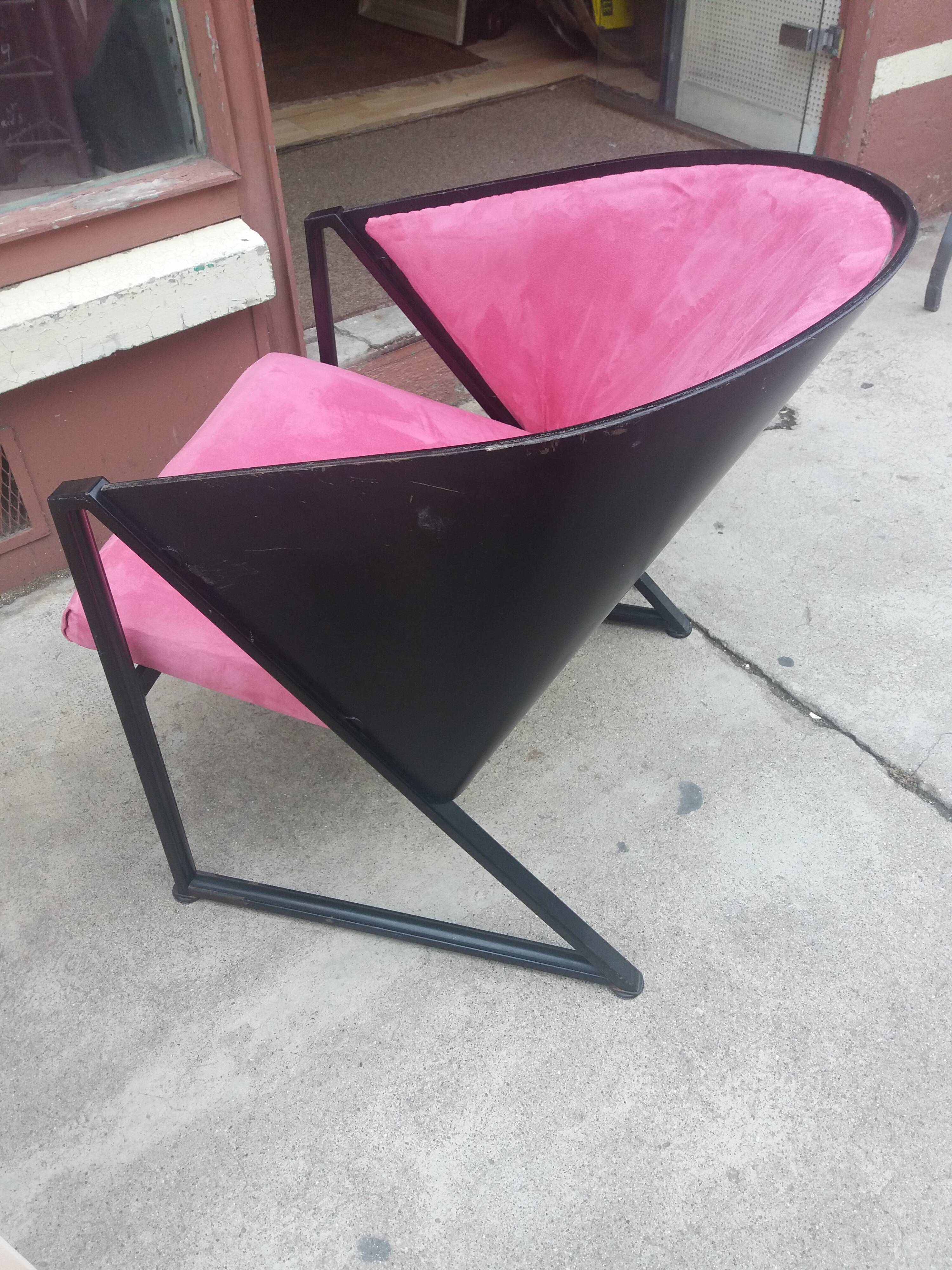 Fauteuil en acier et coque bois post formée vers 1980