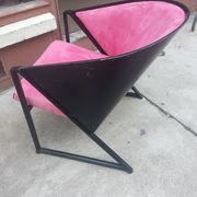 Armchair made of steel and post-formed wooden shell, circa 1980