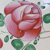 Set of 2 Plates in Faience de l'est pink red 19th LUNEVILLE / ST CLEMENT