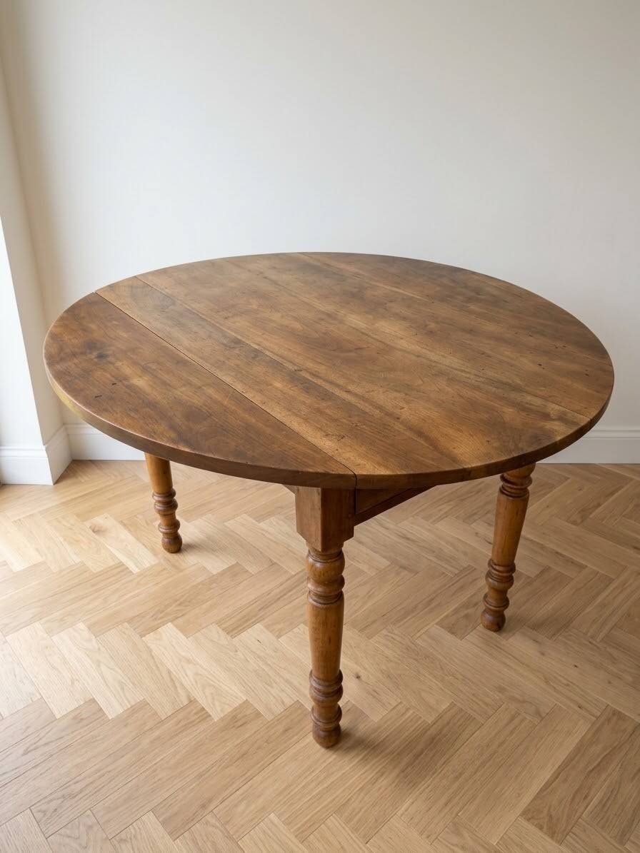 Antique solid wood drop-leaf table
