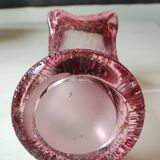 Floral vase/Clichy glassware/Camaieus shades of pink. Dotted patterns/Volutes. Height 25.5 cm