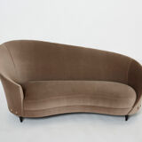 Federico Munari velvet sofa taupe circa 1960