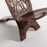 Paire de chaises africaines sculptées vintage