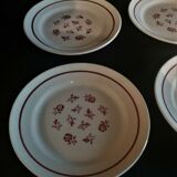 Series of six flat earthenware plates Pexonne model Algiers