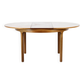 Table ronde extensible en teck des années 50 par Nathan. Vintage moderne / style danois.