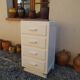 Art Deco chest of drawers in white painted wood with 4 drawers