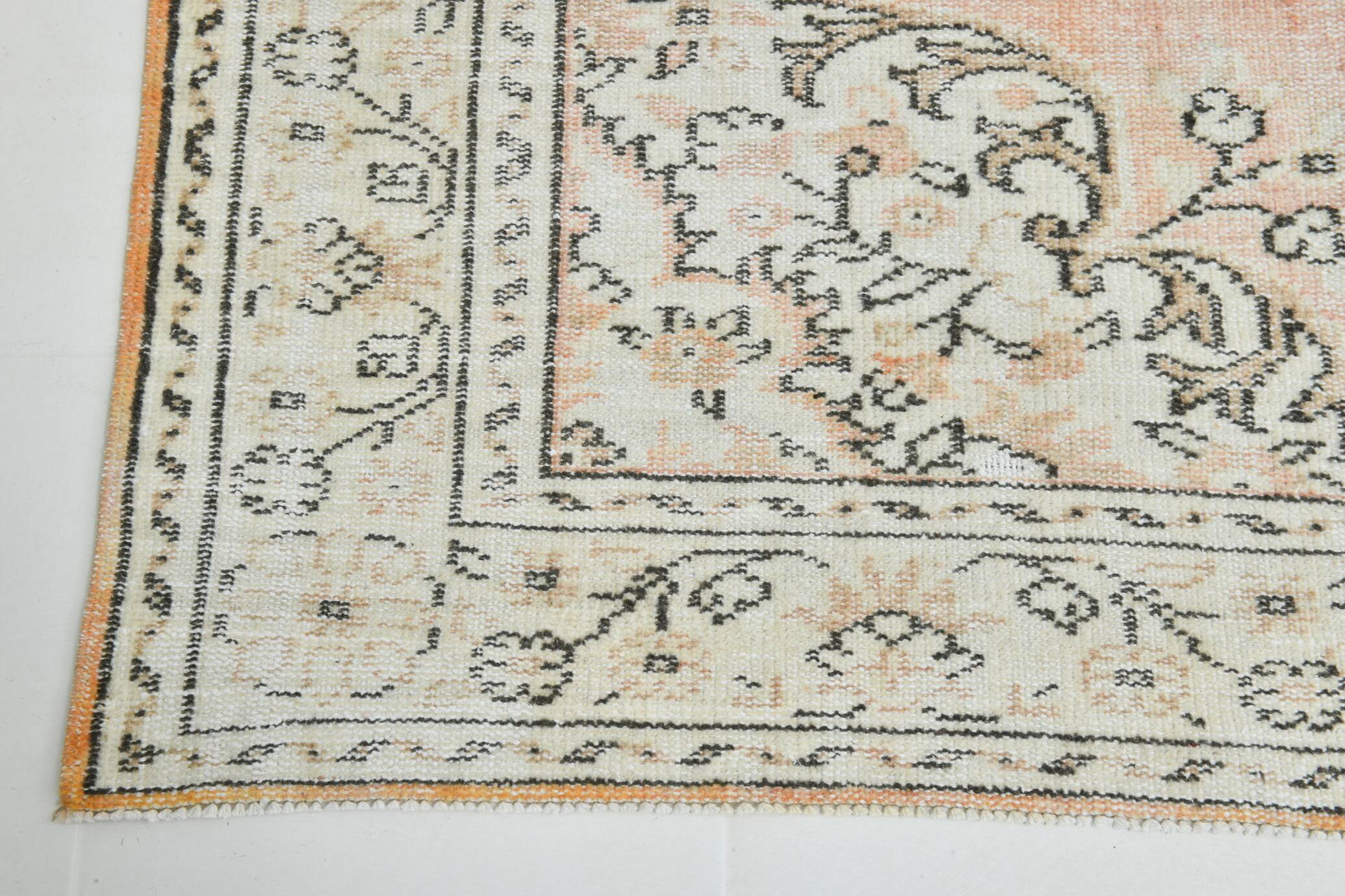 6x9 Turkish Apricot Oriental Vintage Rug, 180x289Cm