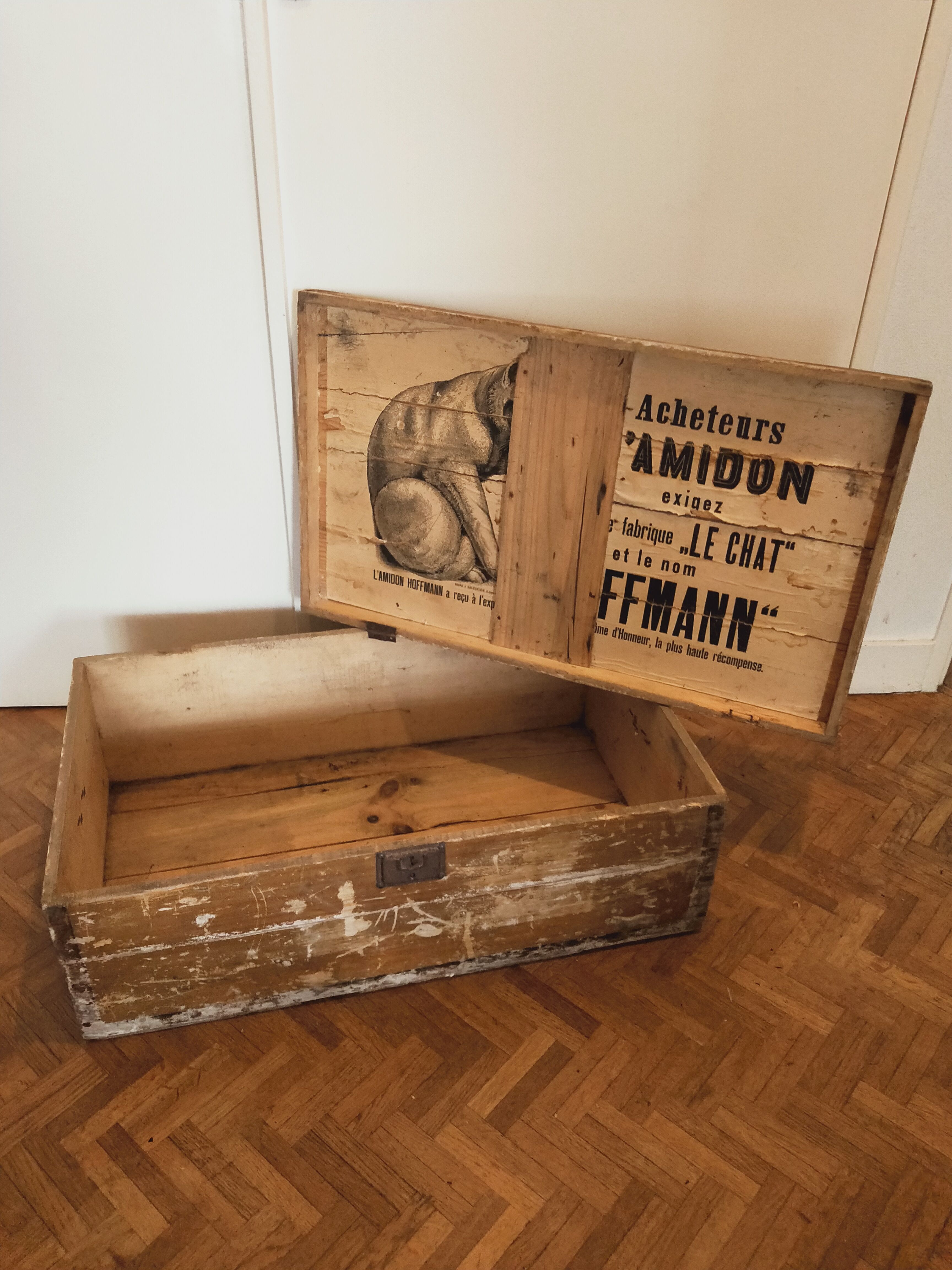 English wooden trunk