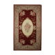 New handmade floral red wool needlepoint tapestry area rug- 91x152cm