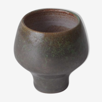 Green brown ceramic cup