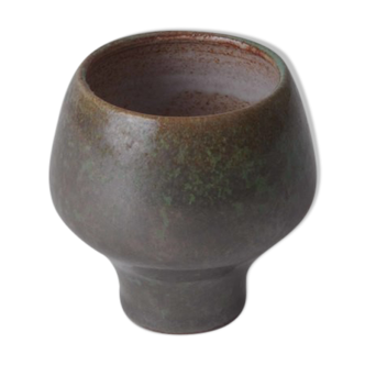 Green brown ceramic cup
