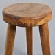 Tripod stool in solid wood, Alpine craftsmanship, 1950s.