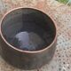 Glazed ceramic pot cover, brown, vintage 1970