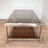 Rectangular chrome coffee table