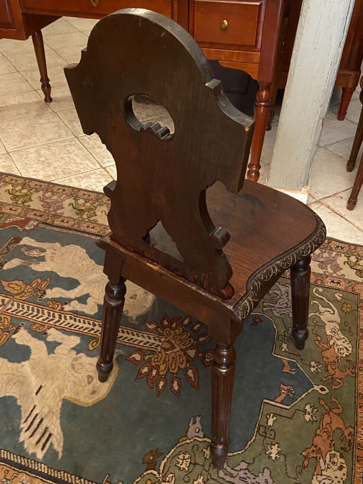 Lorraine nineteenth century chair in solid oak richly carved regency style