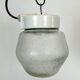Suspension en porcelaine blanche vintage avec verre dépoli, années 1970
