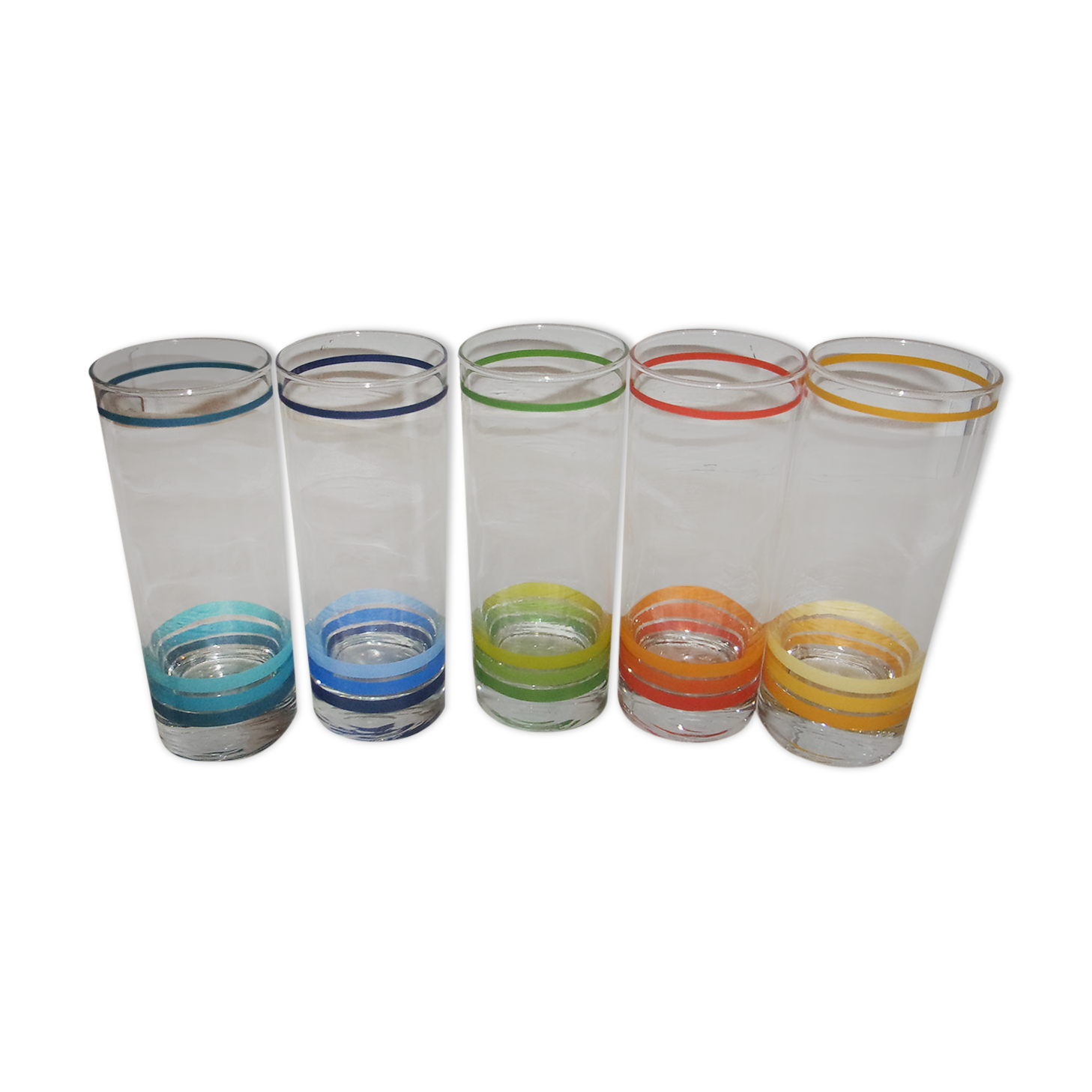 Set of 5 glasses to orangeade year 70