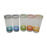 Set of 5 glasses to orangeade year 70